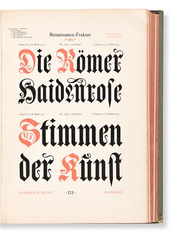 [SPECIMEN BOOK — SCHRIFTGIESSEREI GENZCH & HEYSE]. Proben von Schriften Initialen und Verzierungen. Hamburg, 1902.